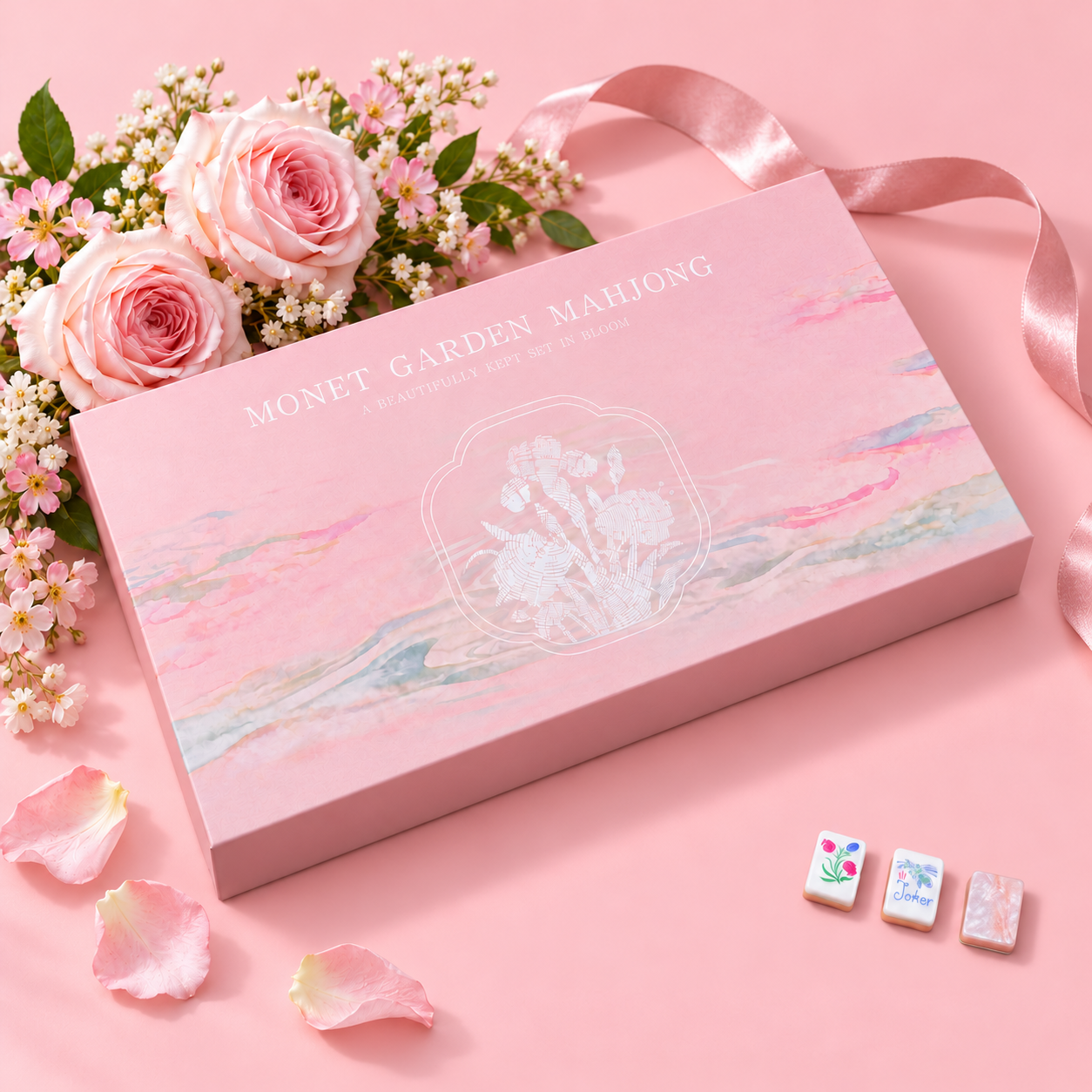 The Averill Mahjong Set — Monet's Garden Pearl Edition