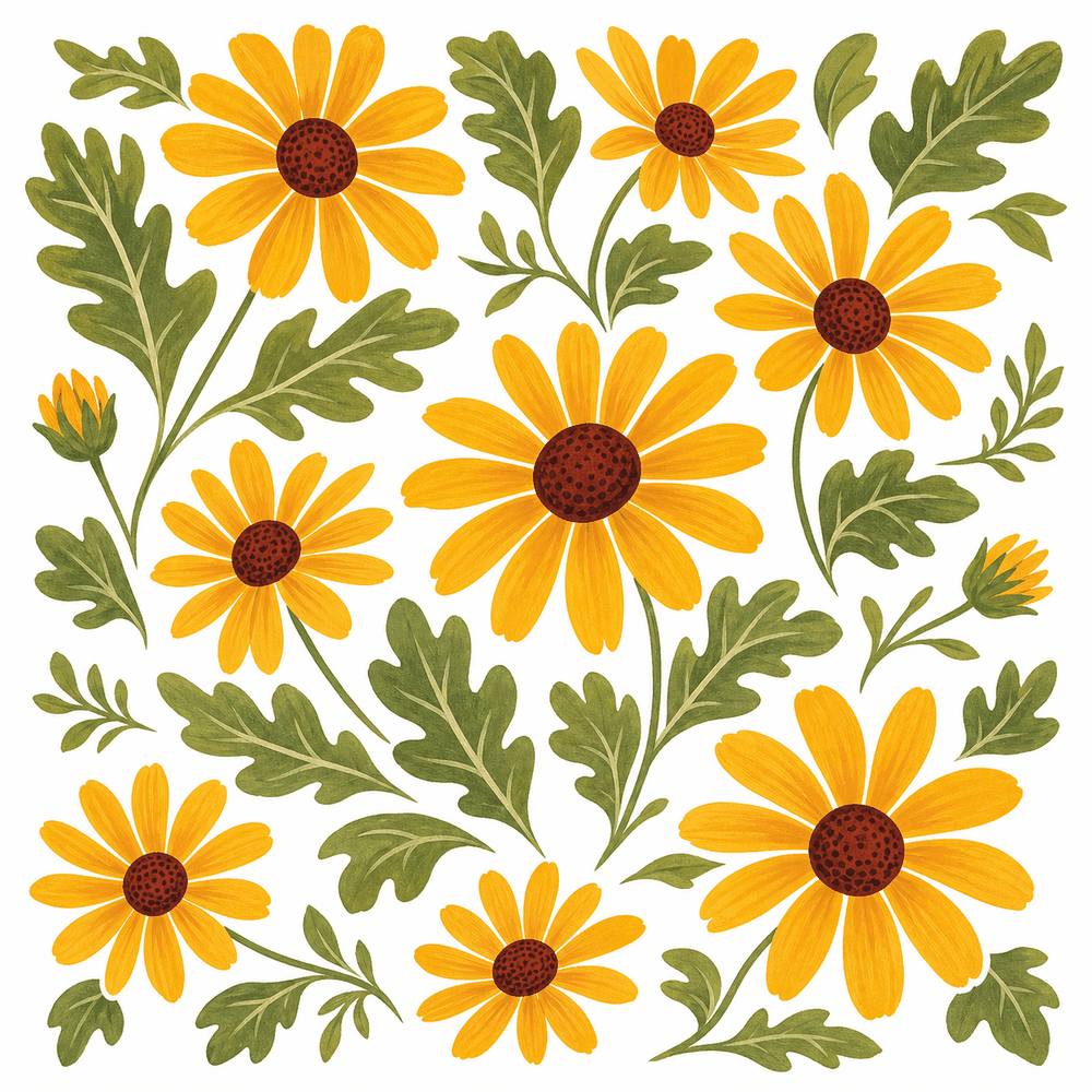 Golden black-eyed Susan floral pattern