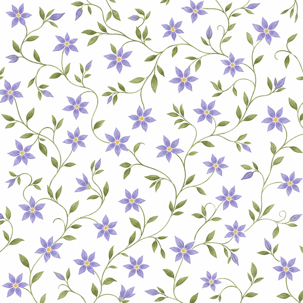Lavender star flower botanical pattern