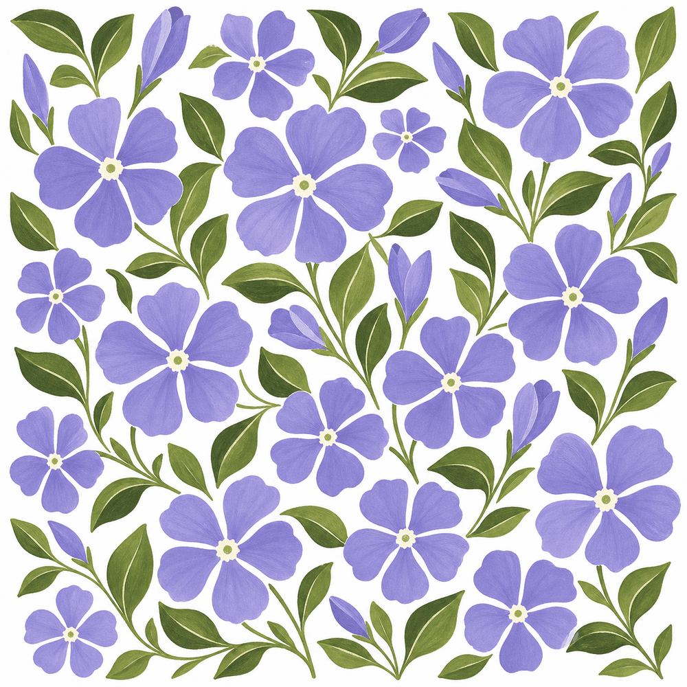 Violet periwinkle floral pattern